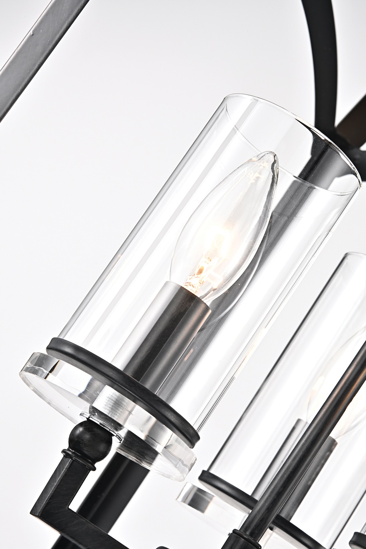 Antique Black 3-Light Lantern Pendant with Clear Glass Shades