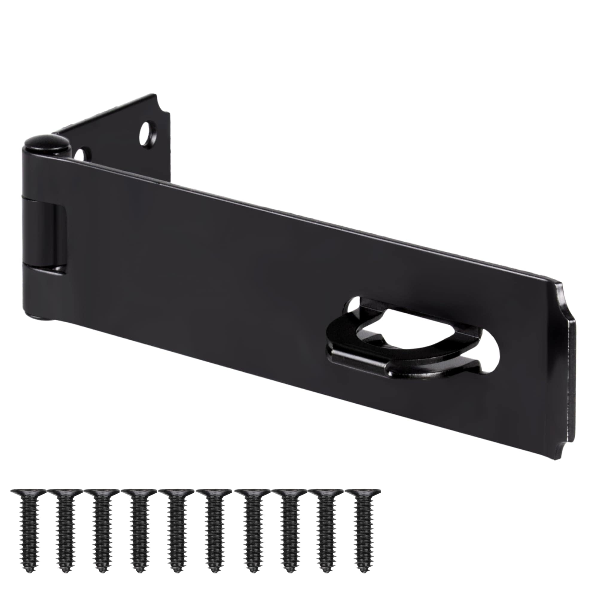 Vrbgify  7 and 1 slash 2 Inch Heavy Duty Hasp Latch Stainless Steel Black Finish Security Door Latch for Gates Outdoor Doors Cabinets Drawers