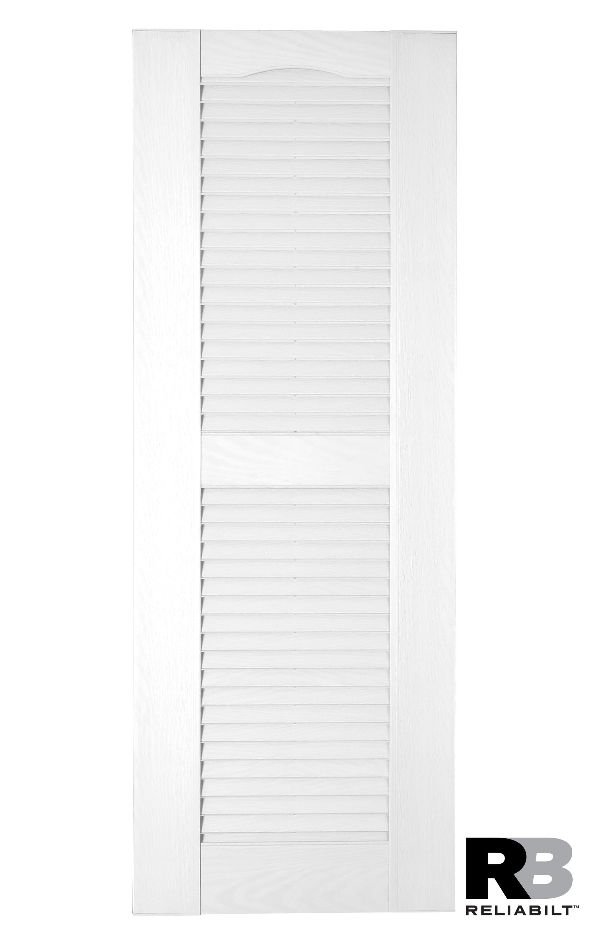 RELIABILT LVRCT1870001 17.75-in W x 70-in H White Louvered Polypropylene Exterior Shutters ( 2 -Pack )