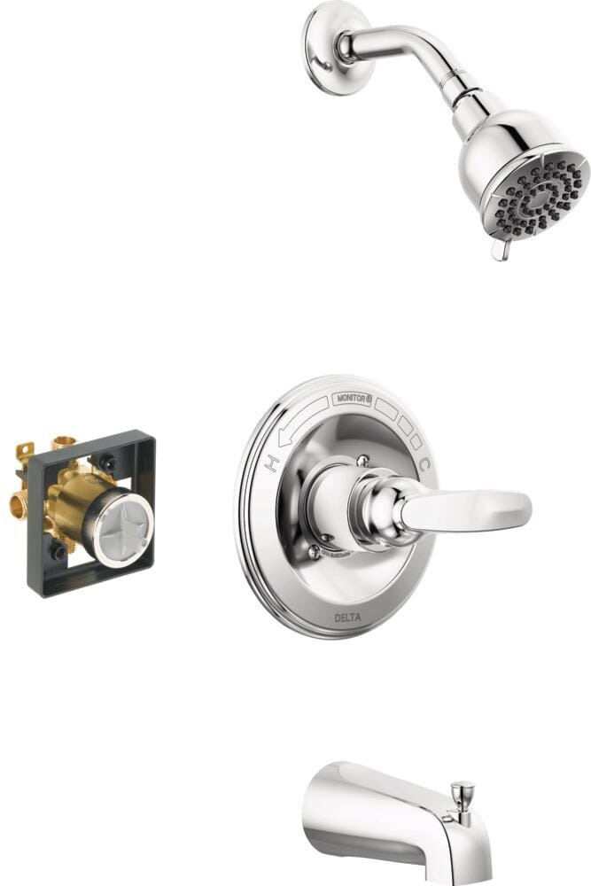 Shop Delta Foundations Chrome Shower Head and Bathtub Faucet with