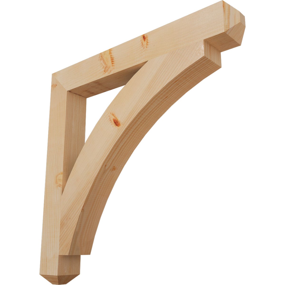 Ekena Millwork BKT04X32X32THR04SDF Thorton craftsman smooth 3-1/2-in x 32-in x 32-in Douglas fir Brown Wood Standard bracket