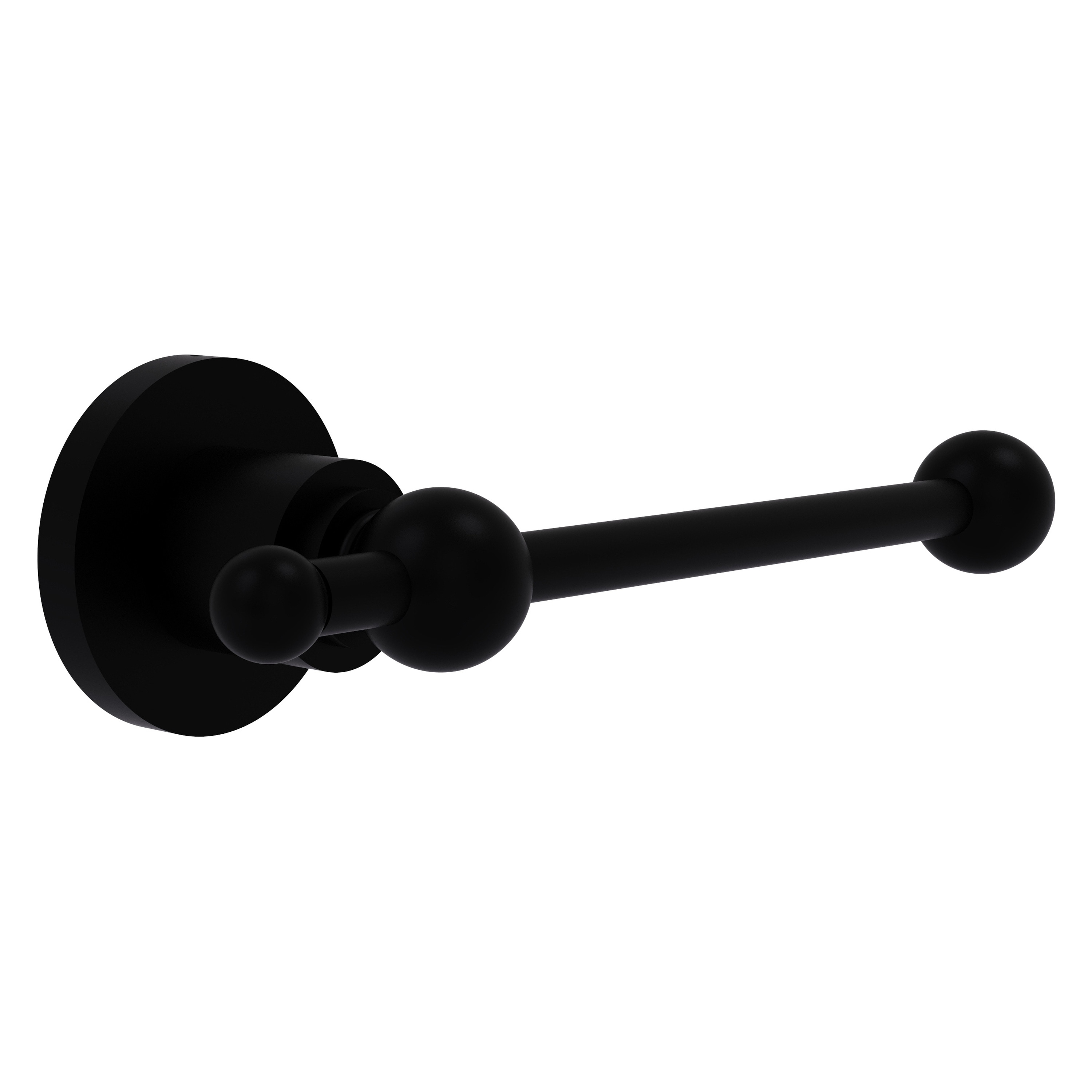 Allied Brass AP-24E-BKM Astor Place Matte Black Wall mount Single post Toilet Paper Holder 1 -Rolls with Storage