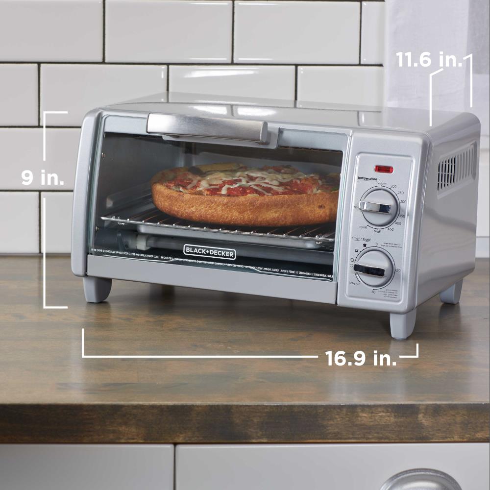 BLACK DECKER 4 Slice Stainless Steel Toaster Oven 1150 Watt at