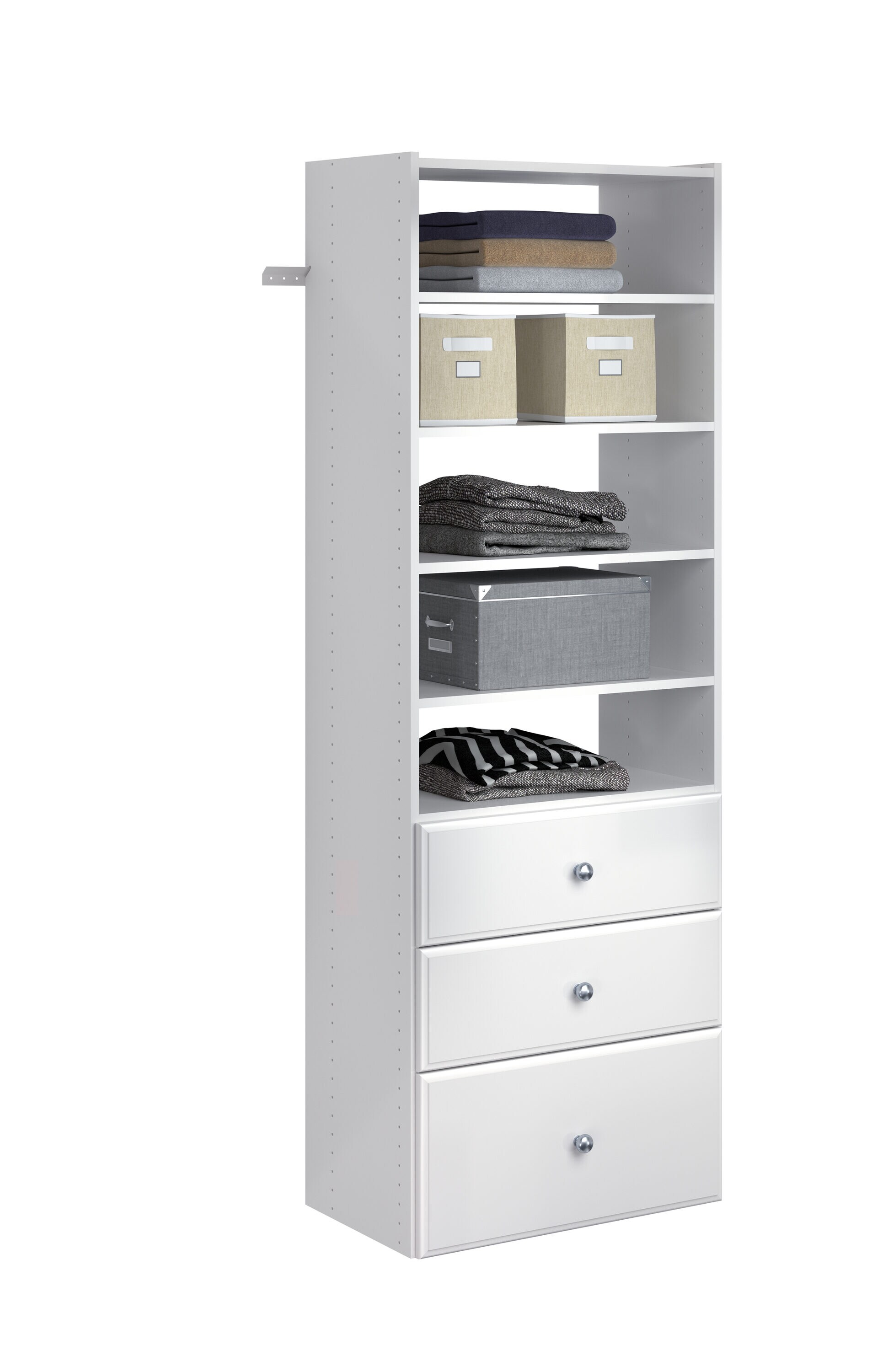 Easy Track 2.1-ft to 2.1-ft W x 7-ft H White Wood Closet System in the ...