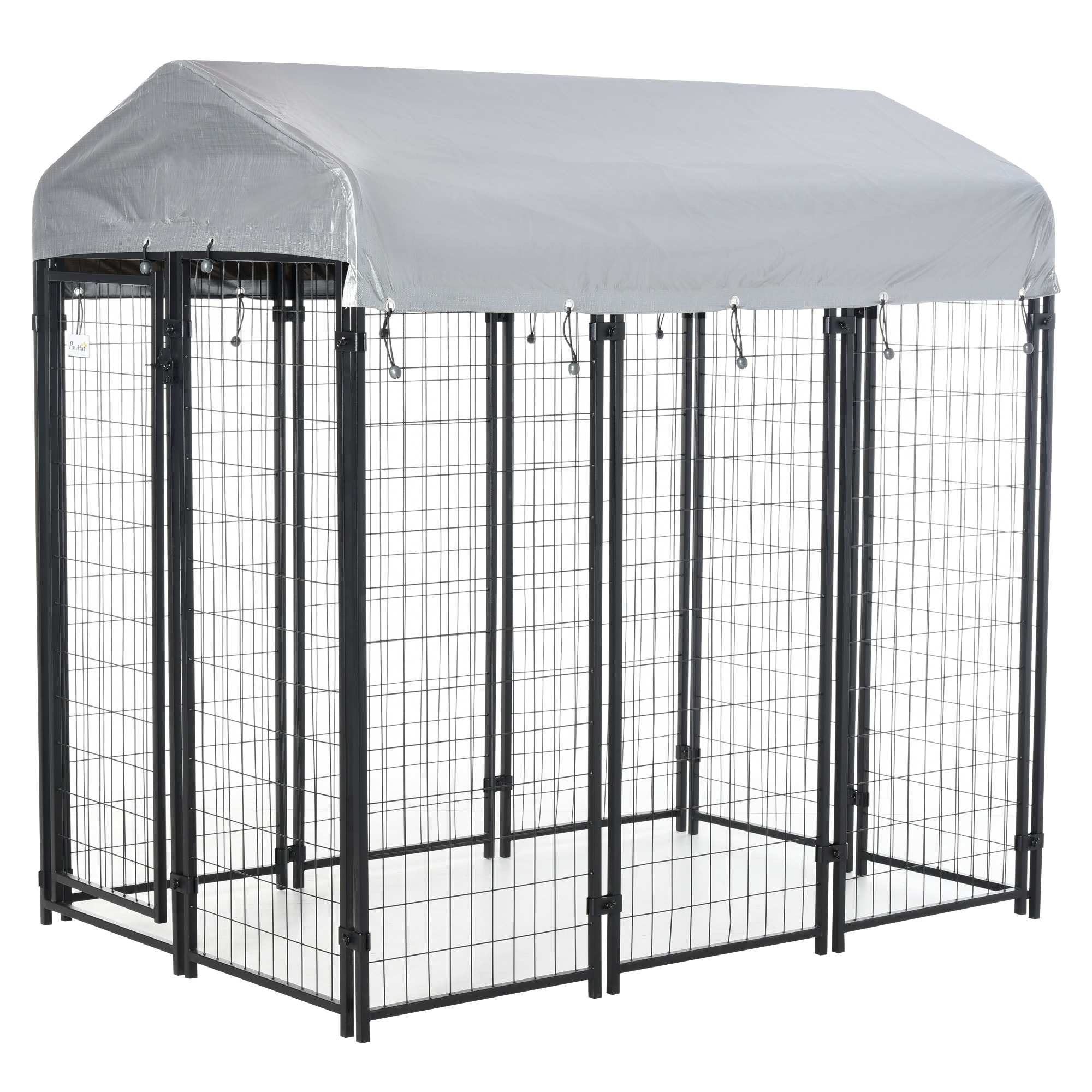 LOVMOR SF-H-W2225P166318 Dog Playpen Outdoor Dog Kennel Dog Exercise Pen with Lockable Door Water-resistant Canopy for Medium and Large Dogs