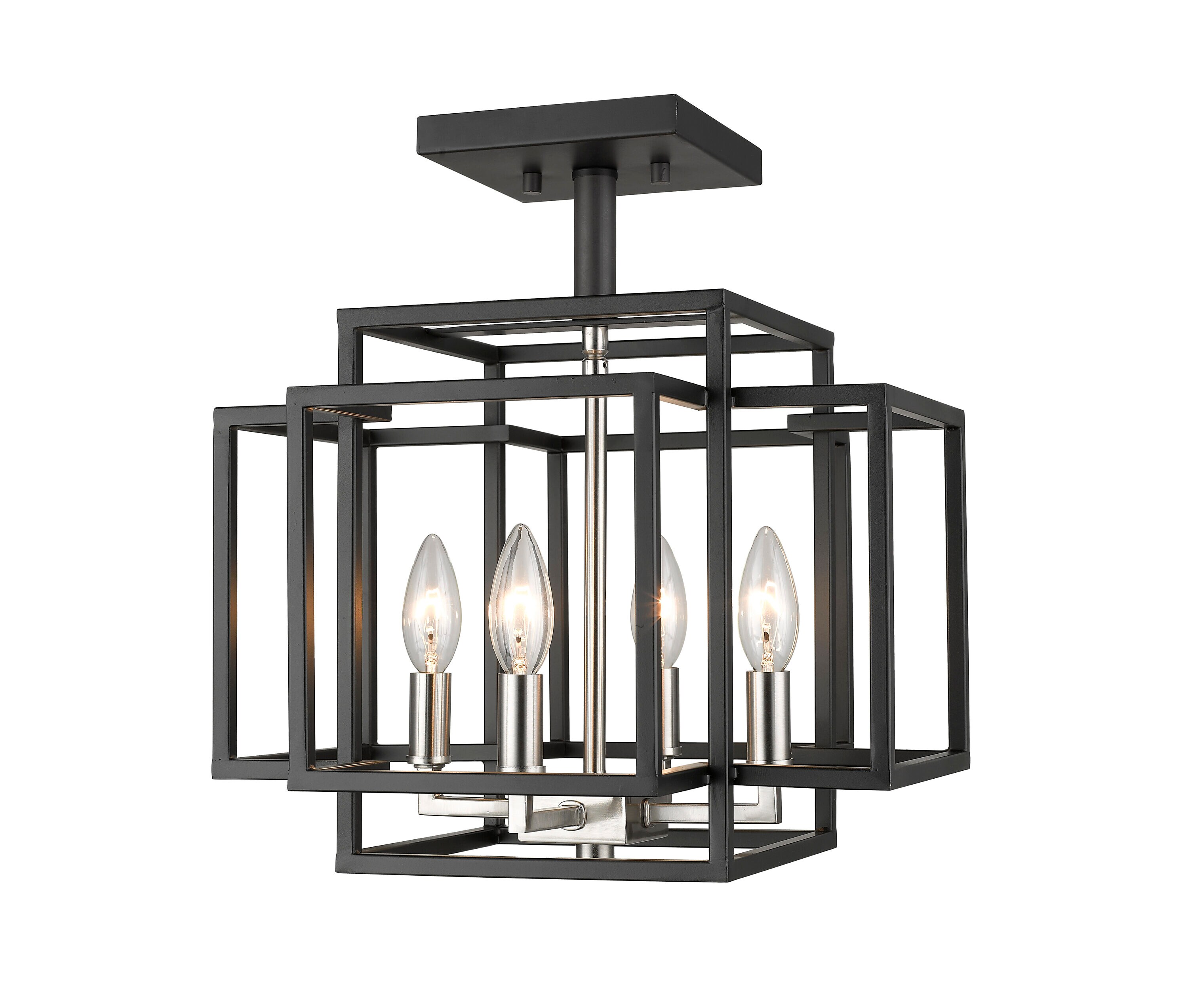 Z-Lite 454SF-BK-BN Titania 1 -Light 14-in Multiple finishes Multiple colors/finishes Semi Flush Mount Light