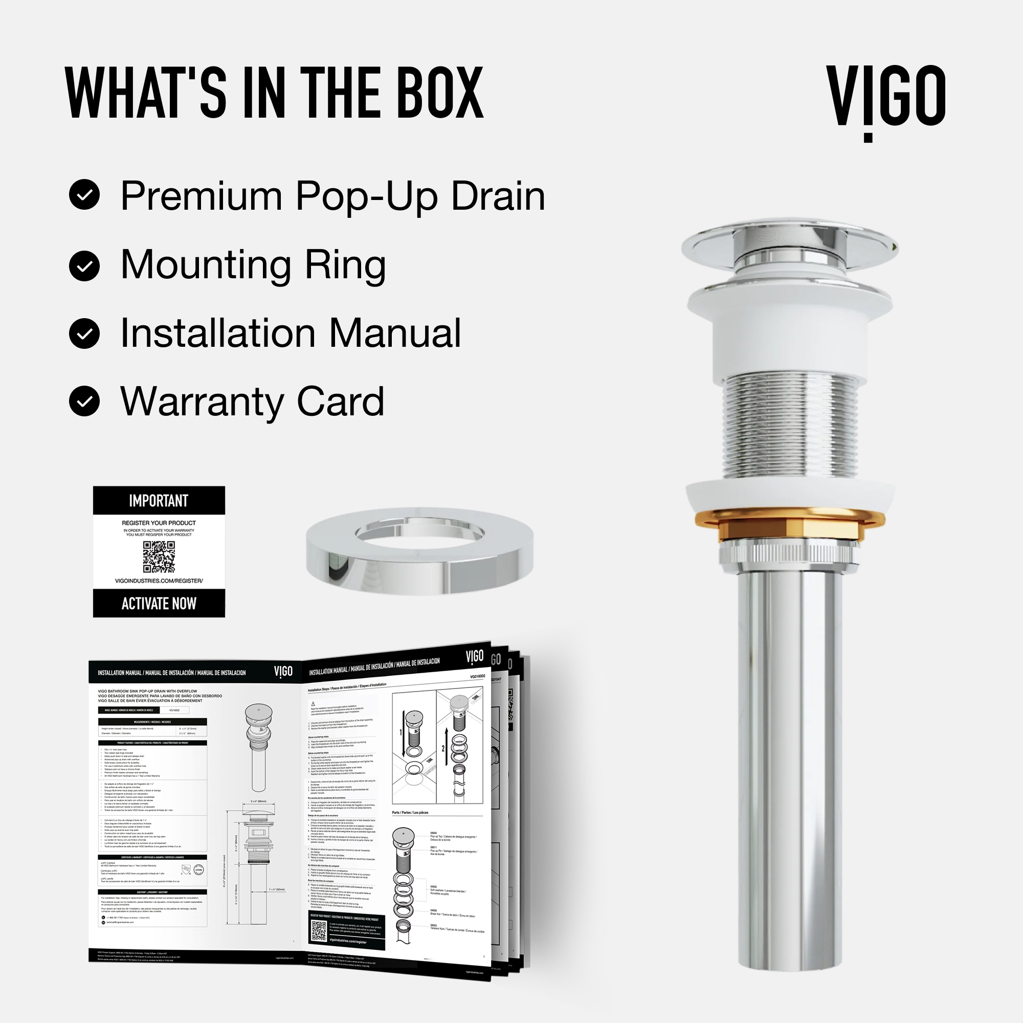 VIGO VG07000CH Popup-Drains-Accessories - View #4