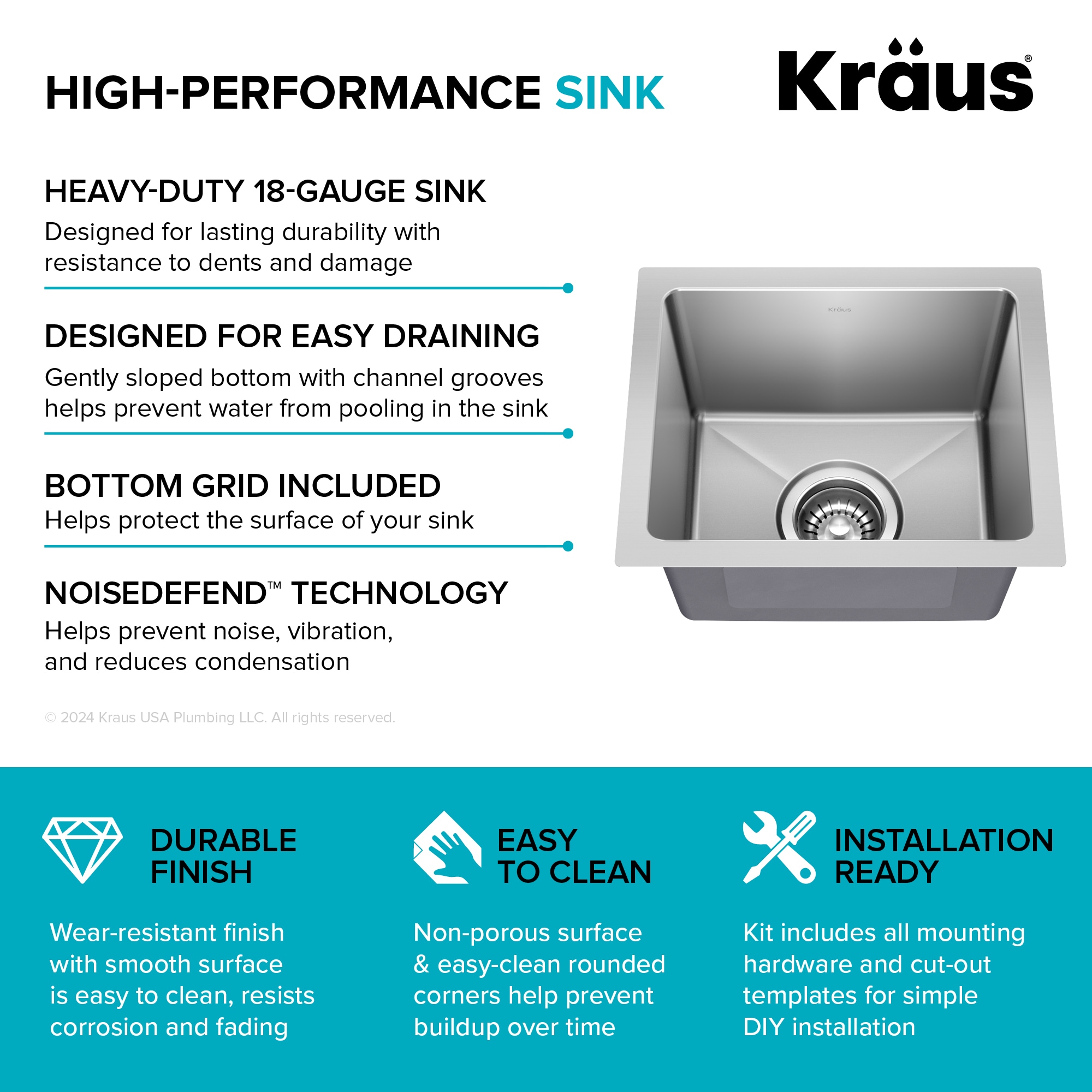 Kraus KHU631-15 Bar-Prep-Sinks - View #11