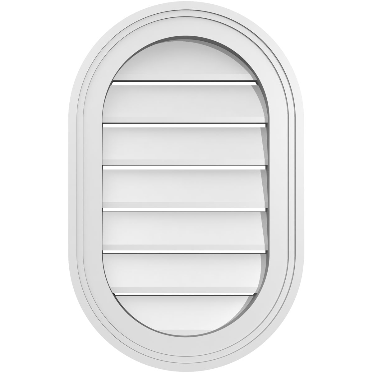 Ekena Millwork GVPVR14X2202SF 14-Inches x 22-Inches Off-white Oval PVC Gable Louver Vent