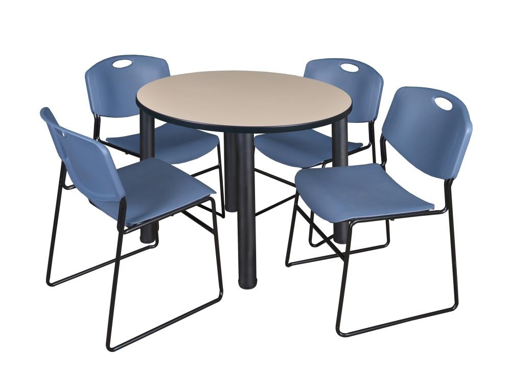 Regency TB42RNDBEBPBK44BE Breakroom Off-white 4-Person Training Table (42-in W x 29-in H)