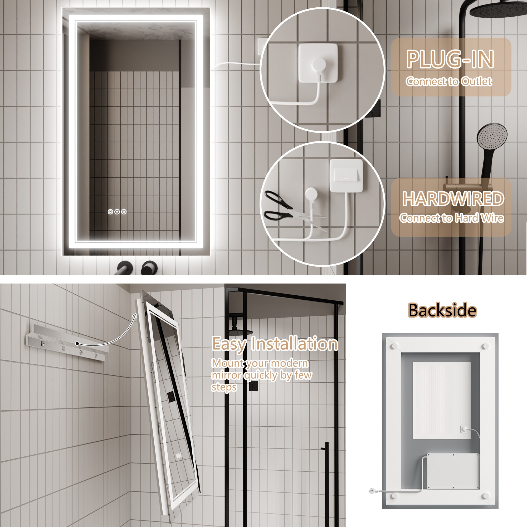 WELLFOR EX-3-4024FL Framed-Bath-Mirrors - View #3