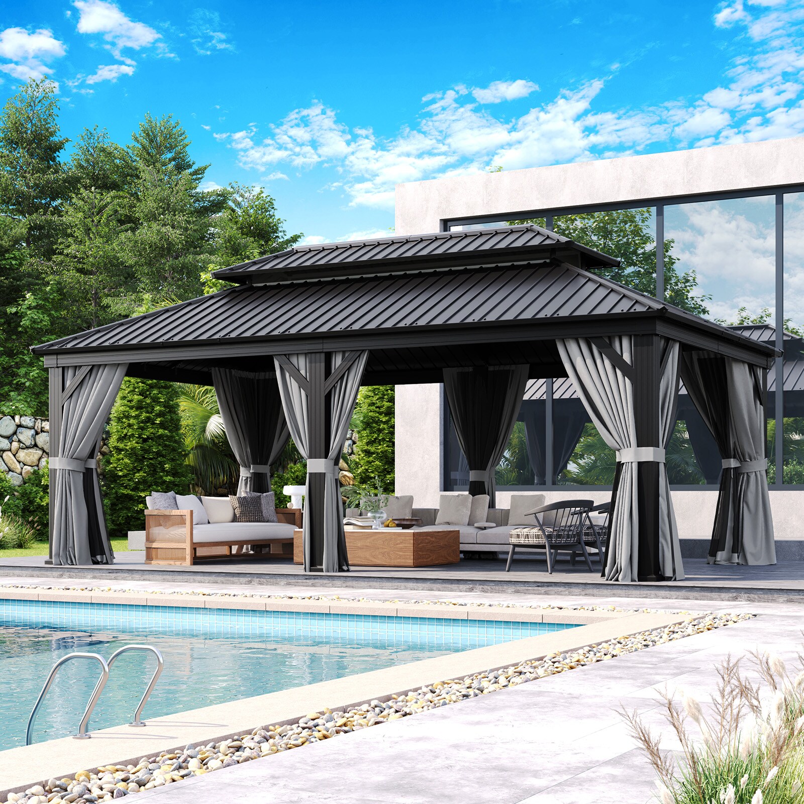 AOXUN AX-414L31 Wood-Resin-Gazebos - View #8