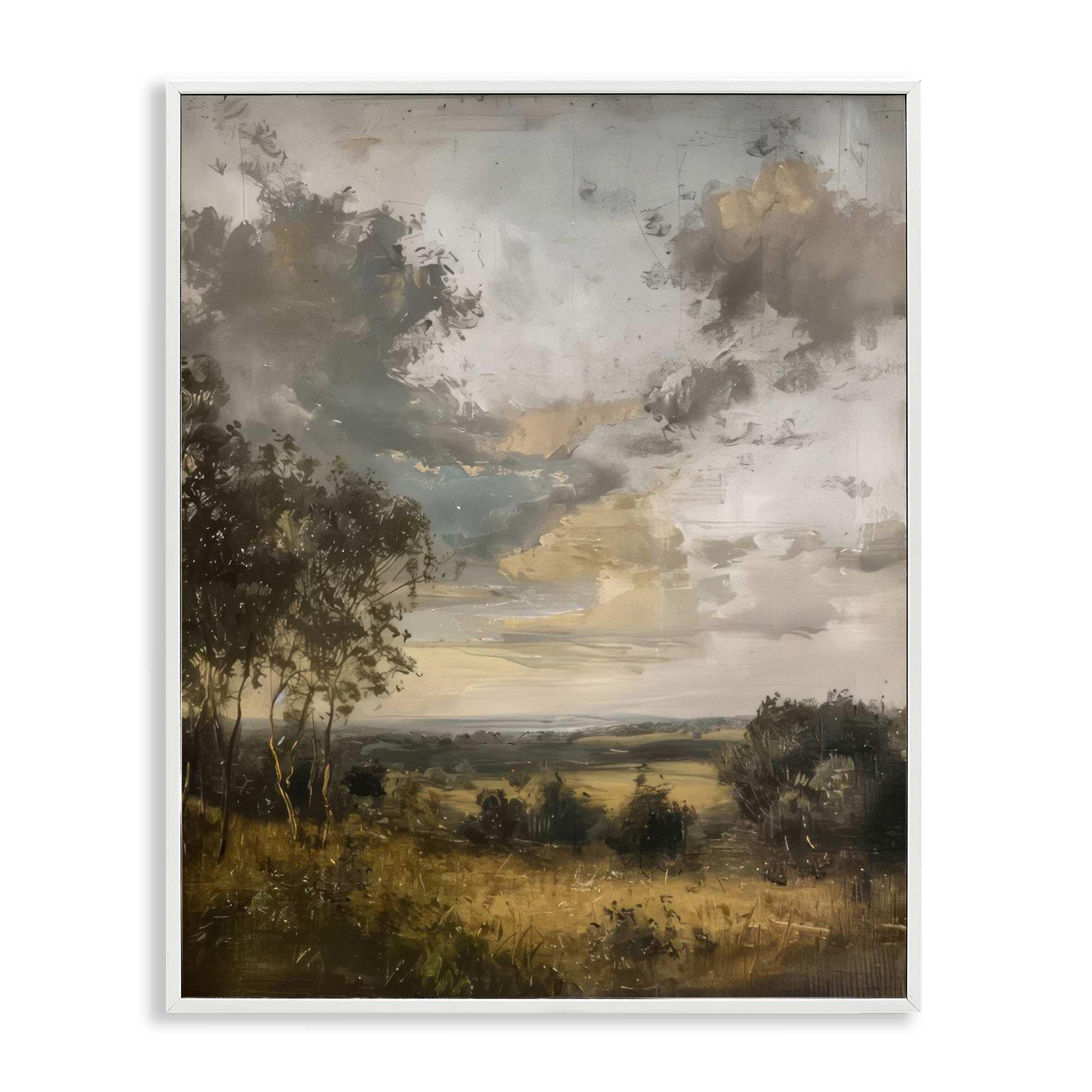 Stupell Industries BT-788-WFR-24X30 Rural Meadow at Dawn Framed Giclee design by LSR Creative Studio