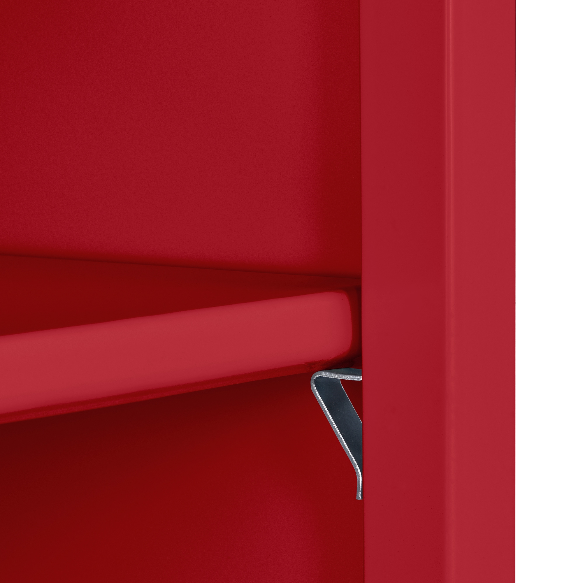 Red Steel Mobile Bookcase with Adjustable Shelves, 78" Height