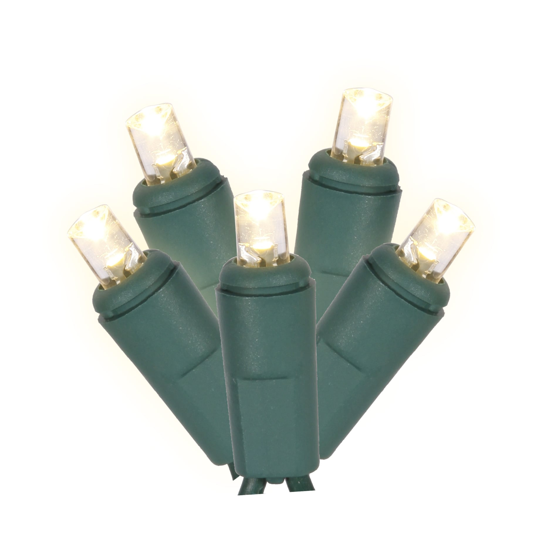 Commercial 100 Multi Color Mini Lights, Lamp Lock, Green Wire, 6