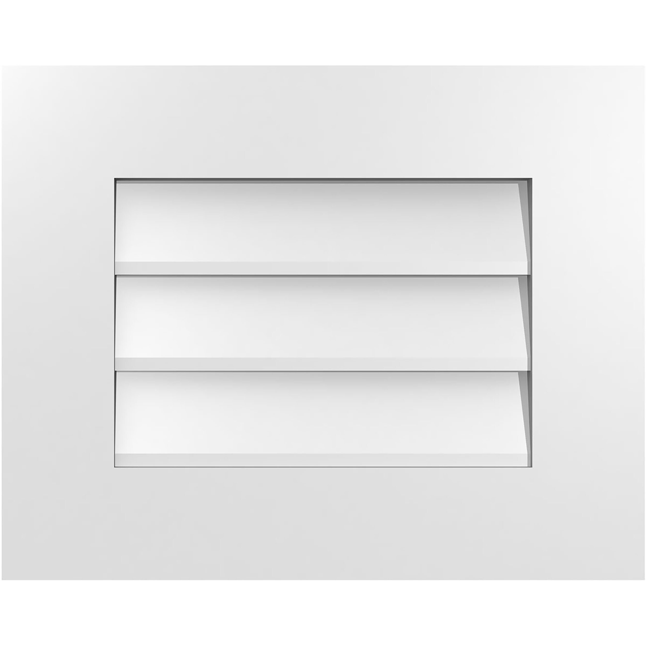Ekena Millwork GVPVE20X1601SN 20-Inches x 16-Inches Off-white Rectangle PVC Gable Louver Vent