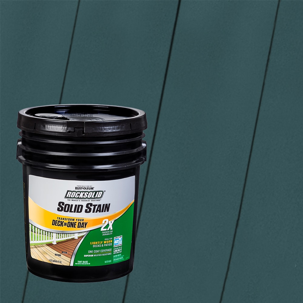 Rust-Oleum 319810T RockSolid 2X Solid Stain Pre-Tinted Cobalt Solid Exterior Wood Stain and Sealer in One ( 5-gallon )