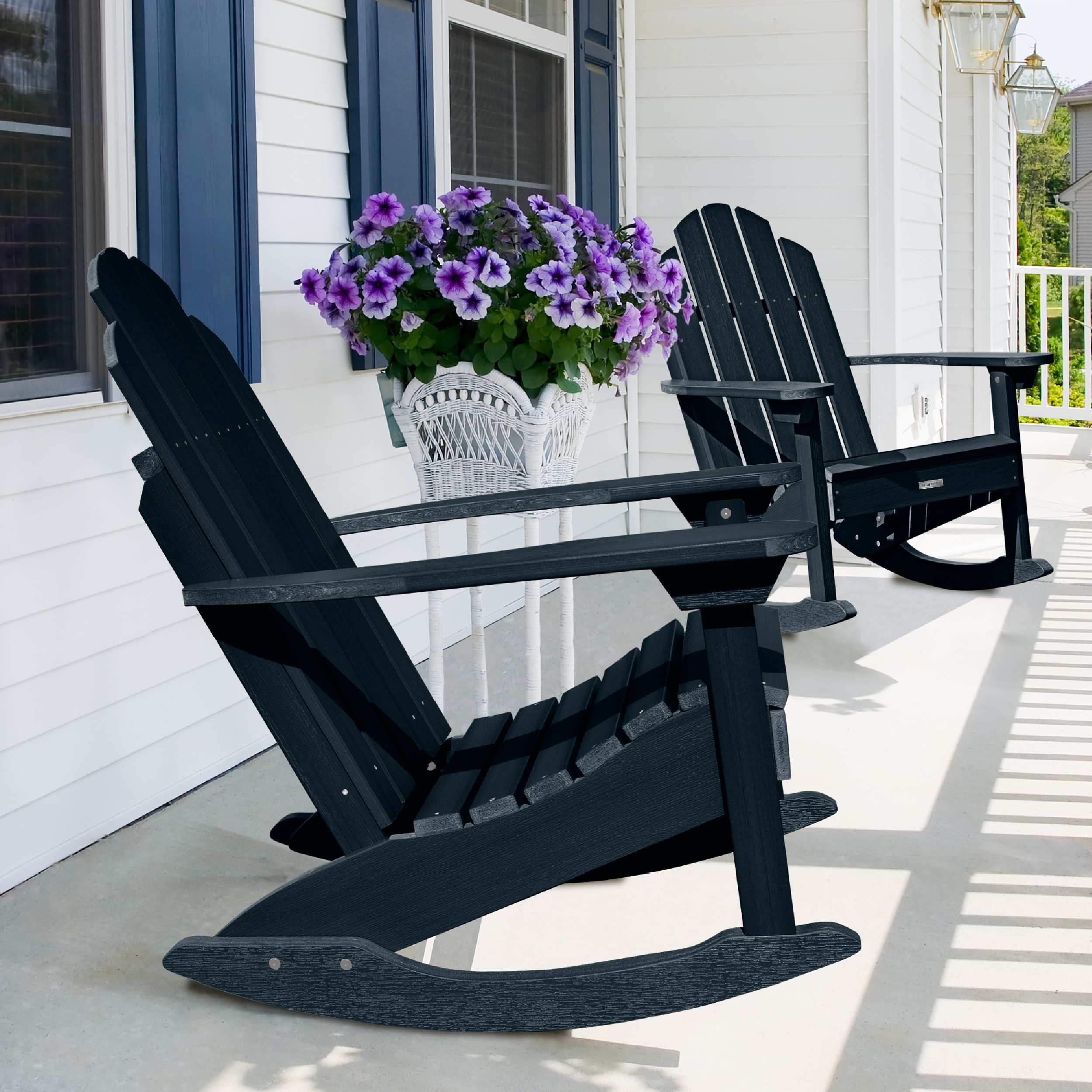 highwood Westport Federal Blue Poly-lumber Frame Rocking Chair with ...