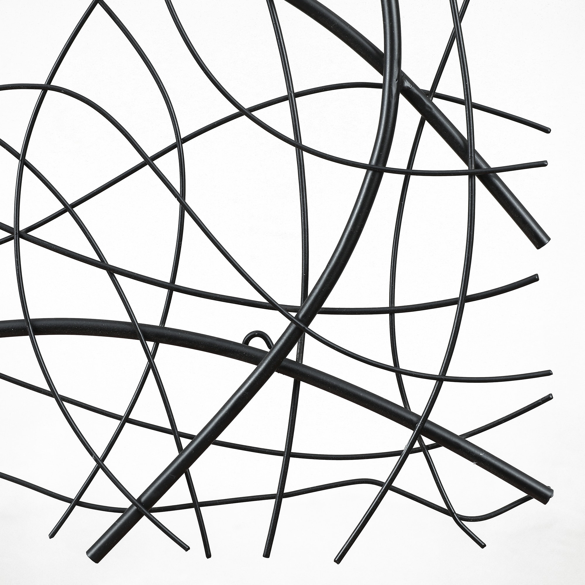 Large Black Abstract Square Iron Wall Sculpture