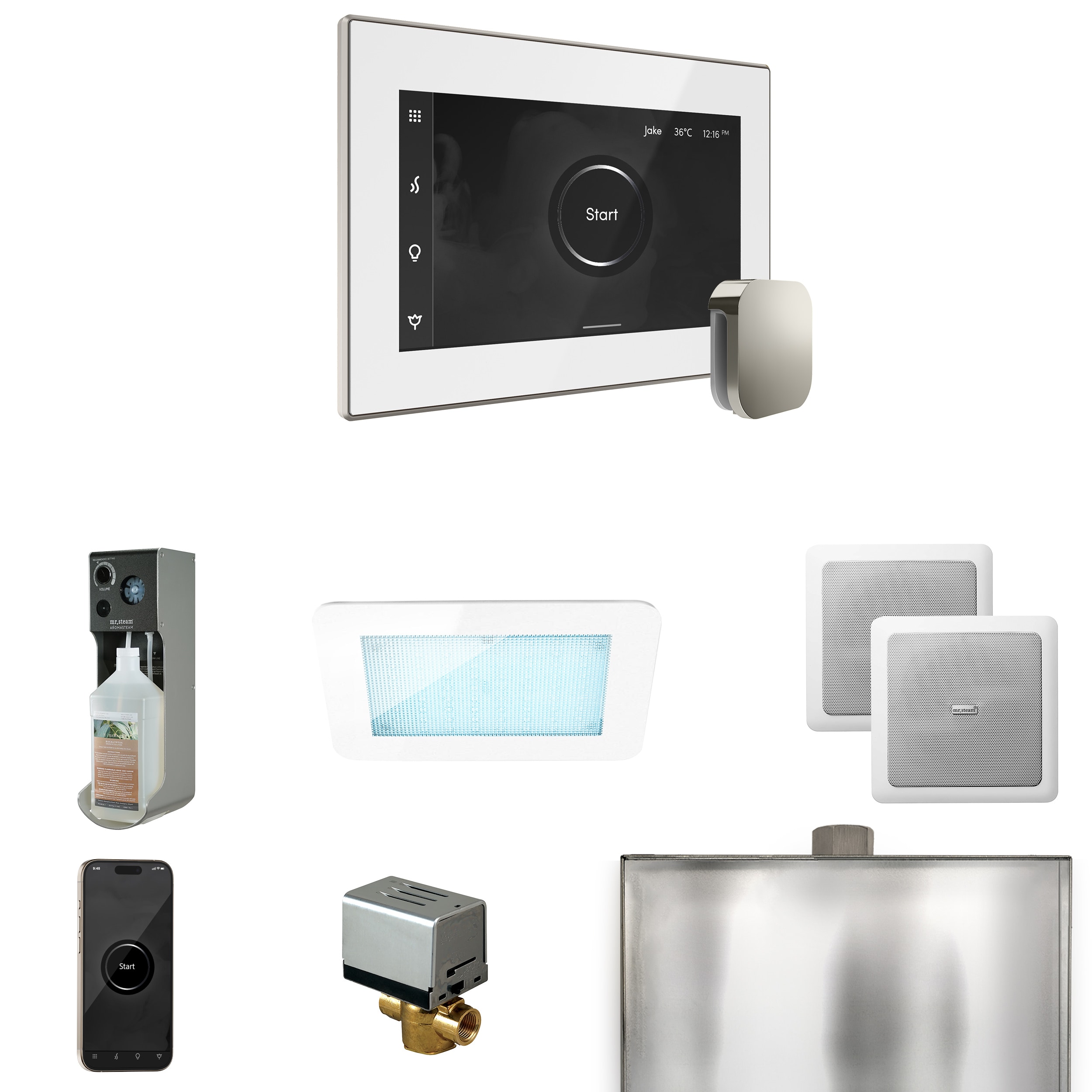 Mr. Steam XDRM2WHPN XDream White - Polished Nickel Steam Generator Control Kit