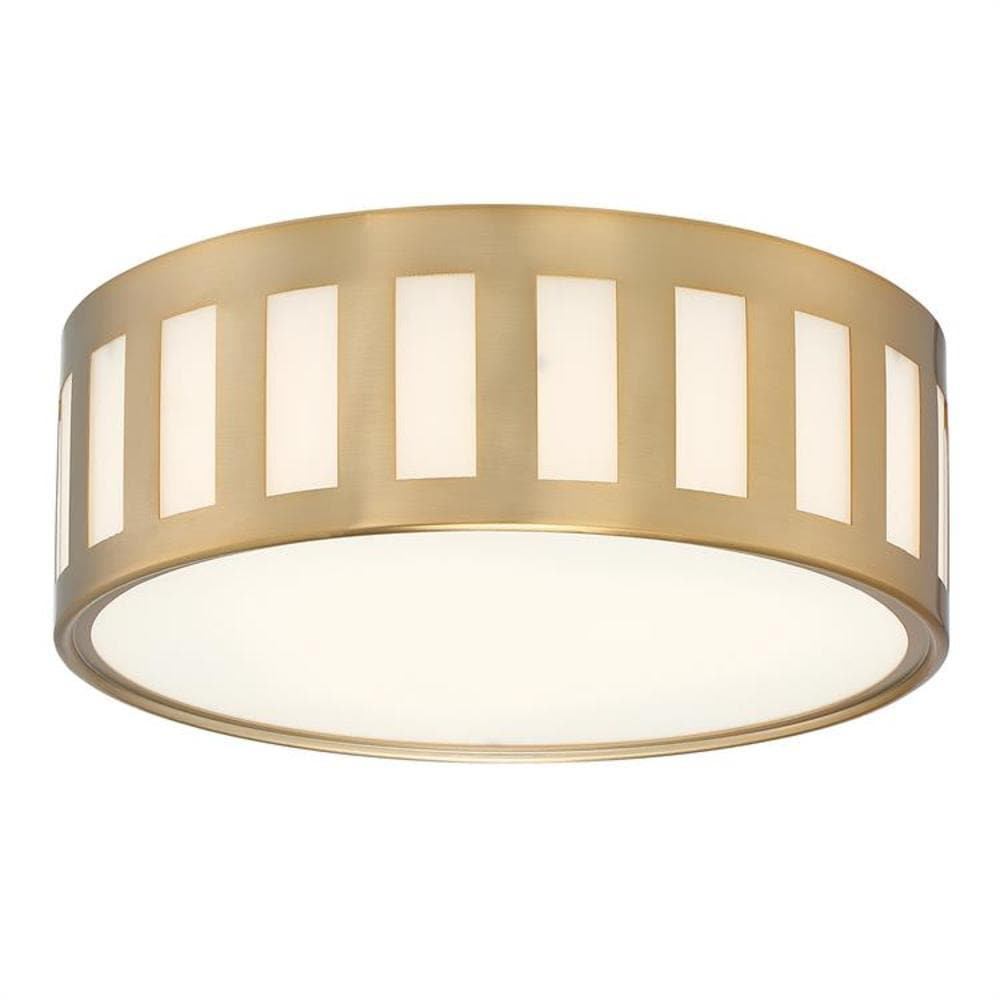 Crystorama KEN-2203-VG Kendal 3 -Light 14-in Matte Gold Flush Mount Light