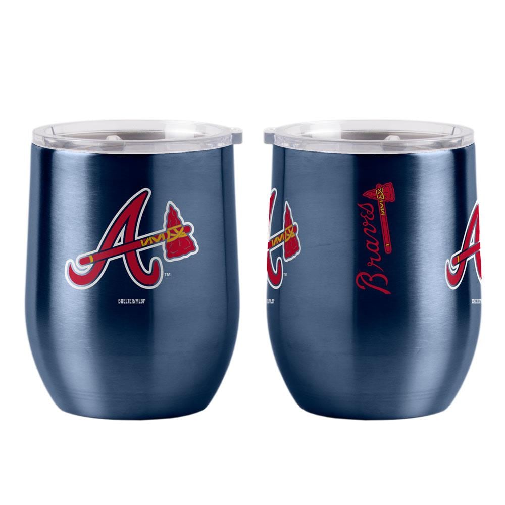 Logo Brands Atlanta Braves 16-fl oz Stainless Steel Blue Cup Set of: 1 at
