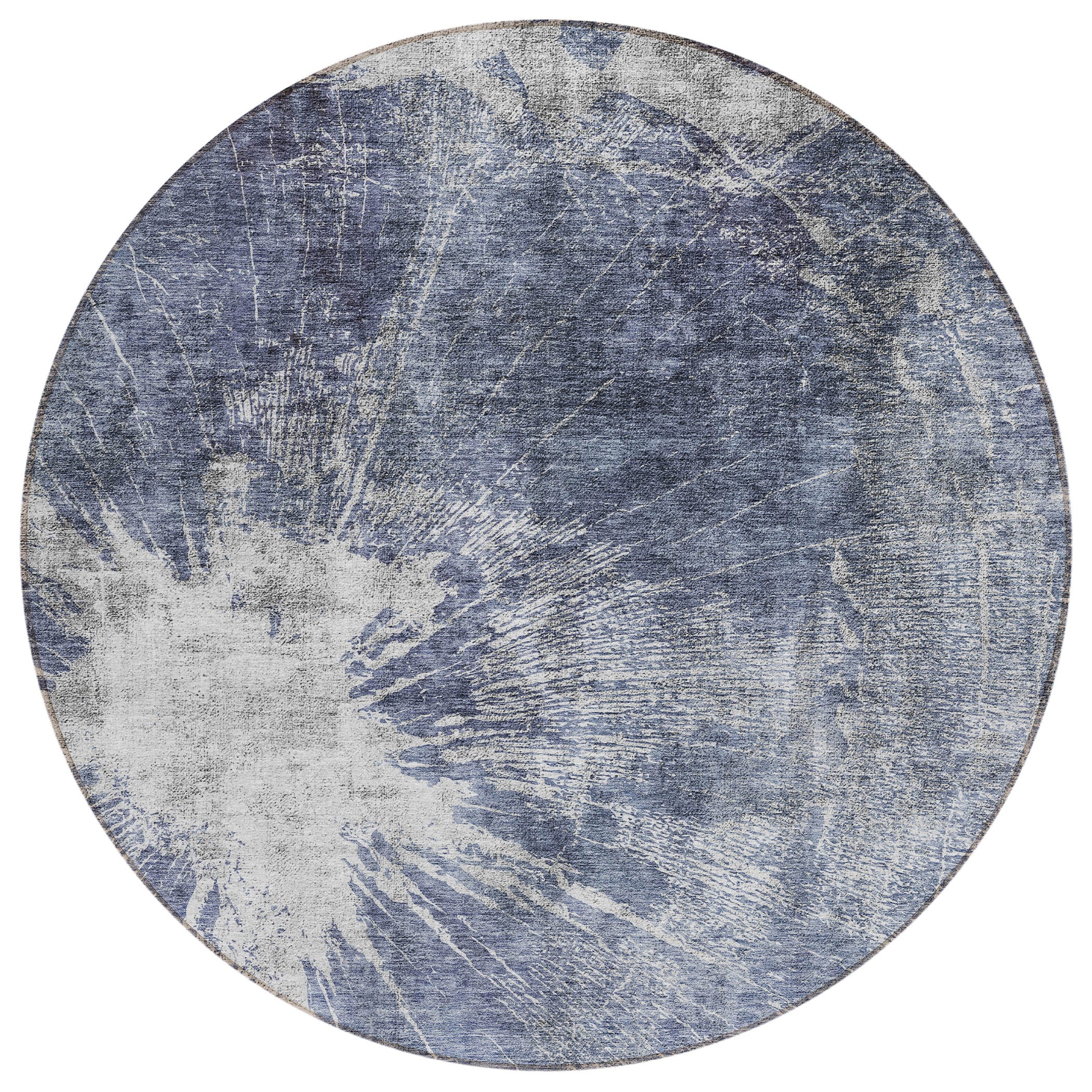 Addison Rugs ACN719NA8RO Chantille ACN719NA 8 x 8 (ft) Polyester Navy Round Indoor/Outdoor Geometric Machine washable Area rug