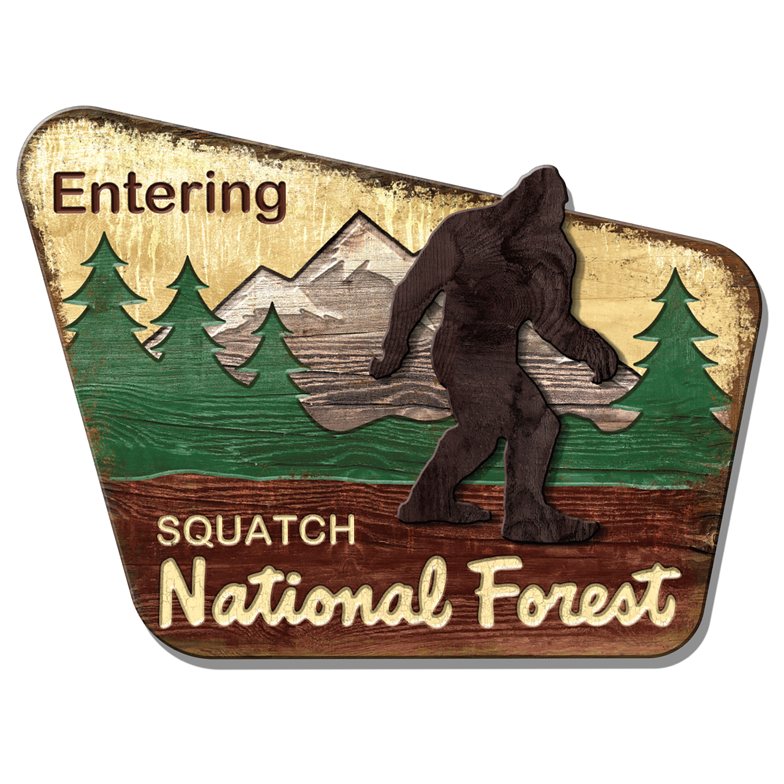 Desperate Enterprises W4013 Sasquatch MDF Sign Natural 17.5-Inches H x 24-Inches W Vintage/Retro Sign
