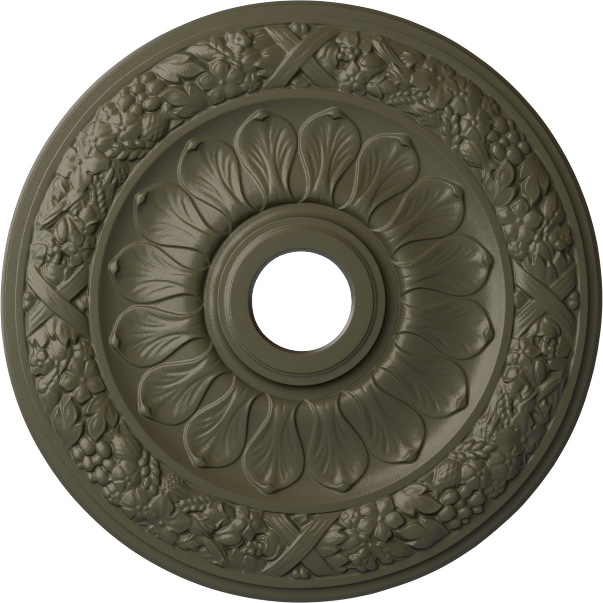 Ekena Millwork CM24SWWHF Swindon 24-in W x 24-in L Witch Hazel Polyurethane Ceiling Medallion