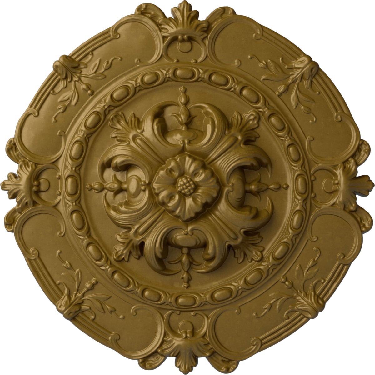 Ekena Millwork CM16SOGLS Southampton 16.5-in W x 16.5-in L Painted Gold Polyurethane Whole Ceiling Medallion