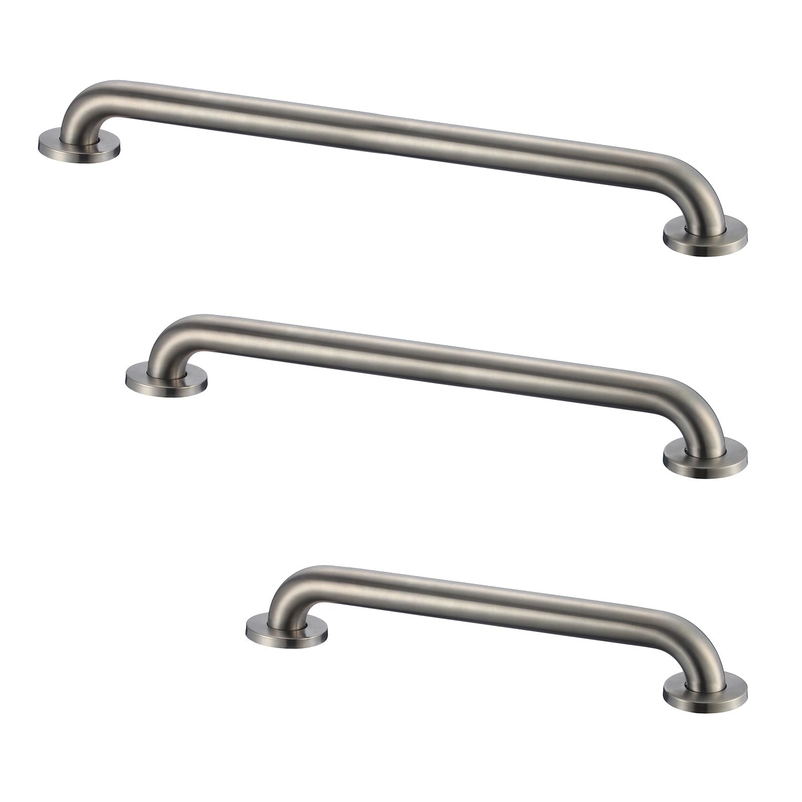 Aoibox  Grab Bar Bundle for ADA Compliance Brushed Stainless Steel 1 5 in Diameter 18 36 42 in Lengths Pack of 3