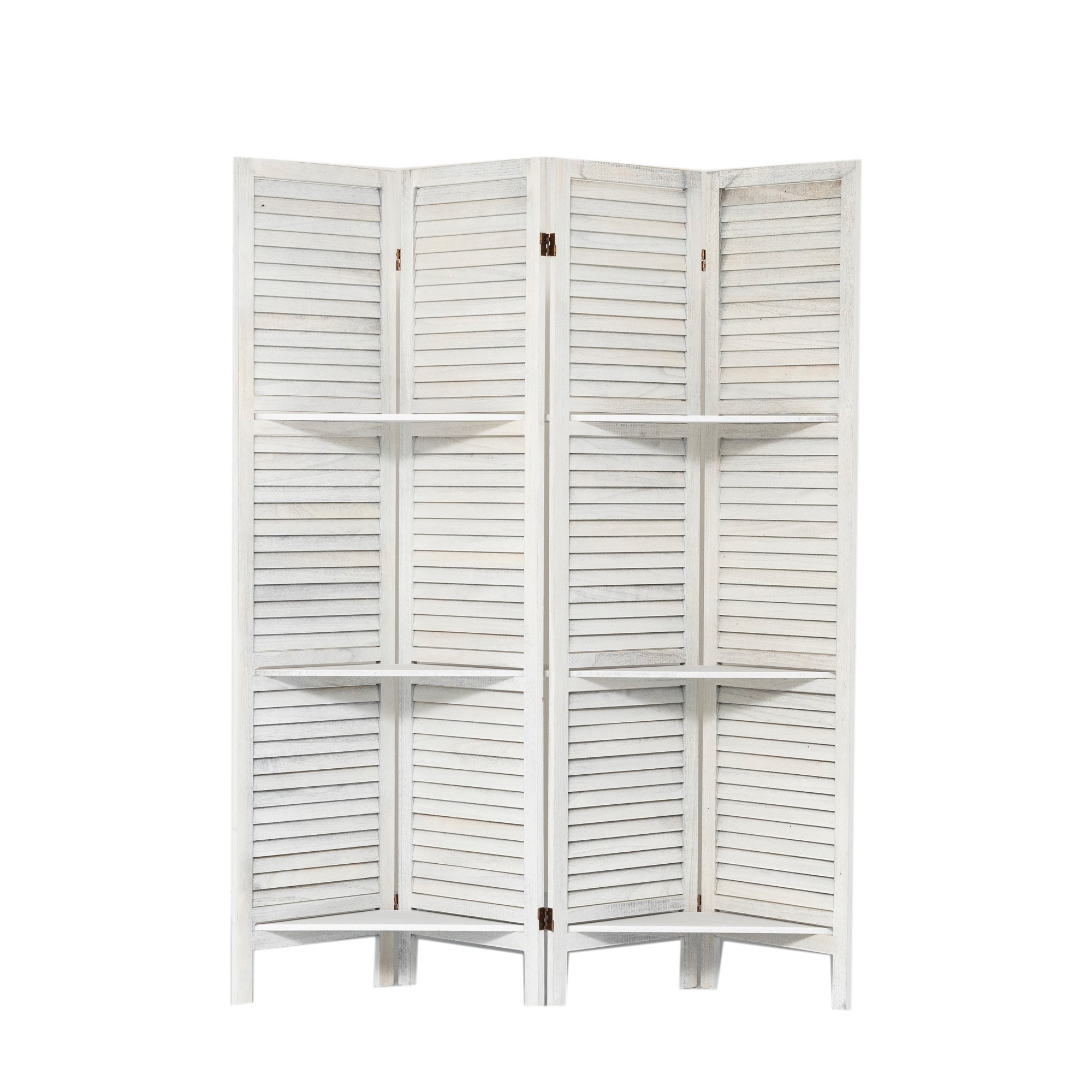 Maocao Hoom JLP206955 4 -Panel White Wood Folding Contemporary/Modern Style Room Divider