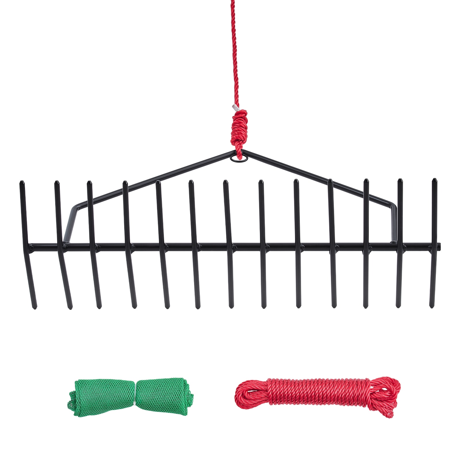 GIVIMO Aquatic Weed Rake 24-in Double Sided Lake Weed Rake 8.7-in Pond Weeds Cutter with 30-ft Rope Lightweight Muck Lilypad Clearing Tool for Pond Lake Stream