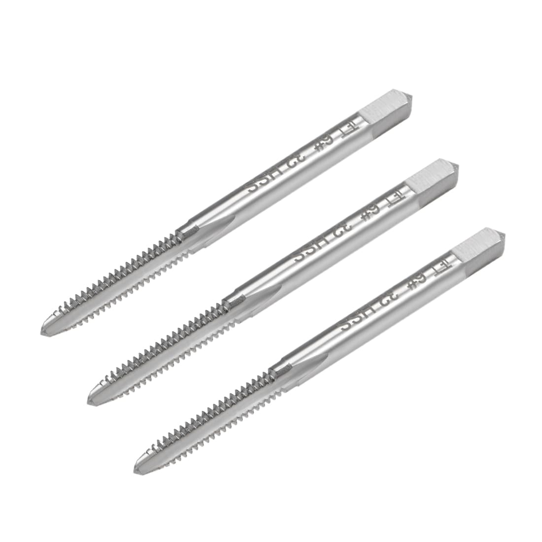Unique Bargains Machine Tap 6-32 UNC Thread 2B Class 3 Flutes High Speed Steel Screw Threading Tap Tapping Tool 3pcs #S26031900UX2437