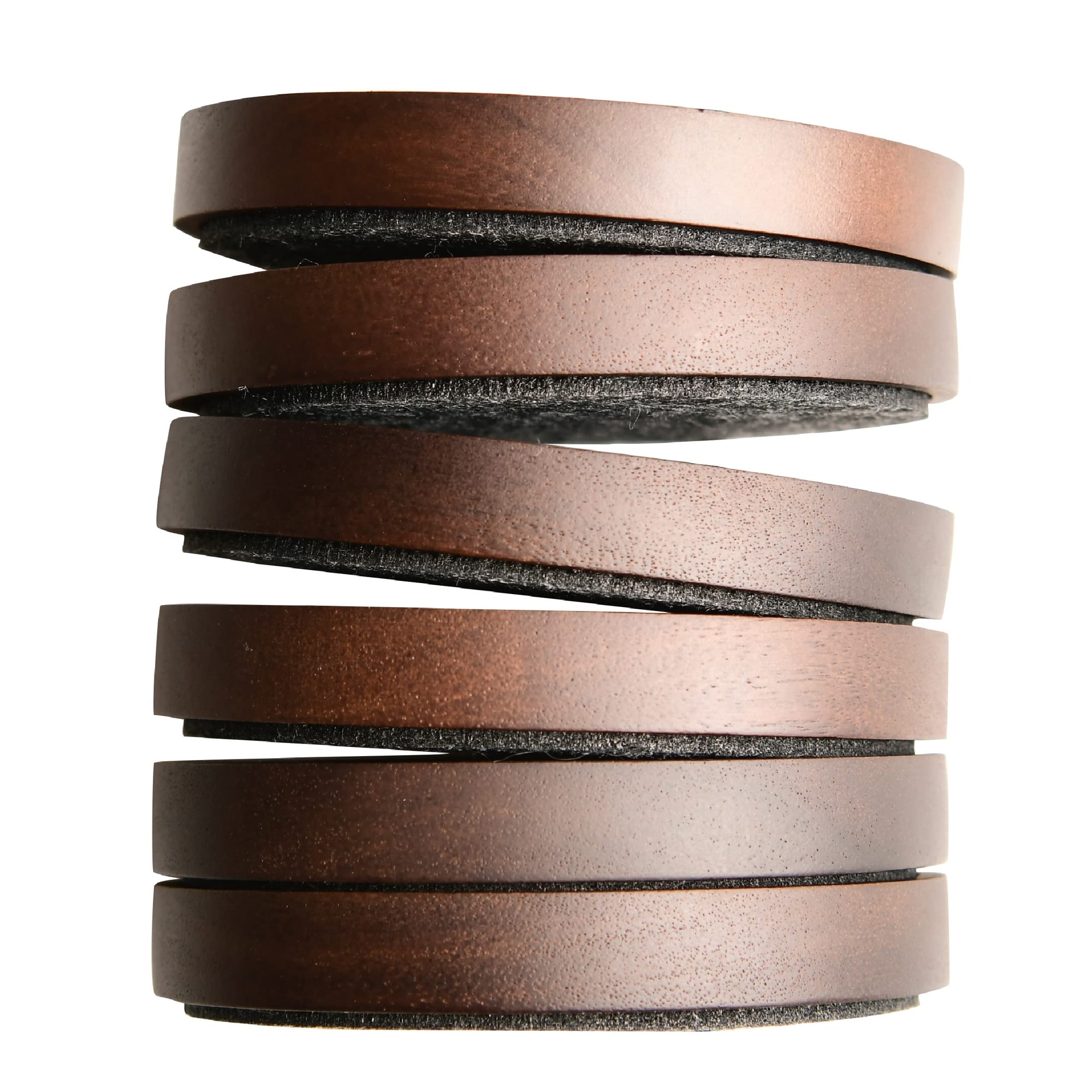 Etokfoks  Set of 6 Felt Wood Coaster Series 4 3 in Water Absorption Heat Insulation Noise Reduction Brown Kitchen Coasters