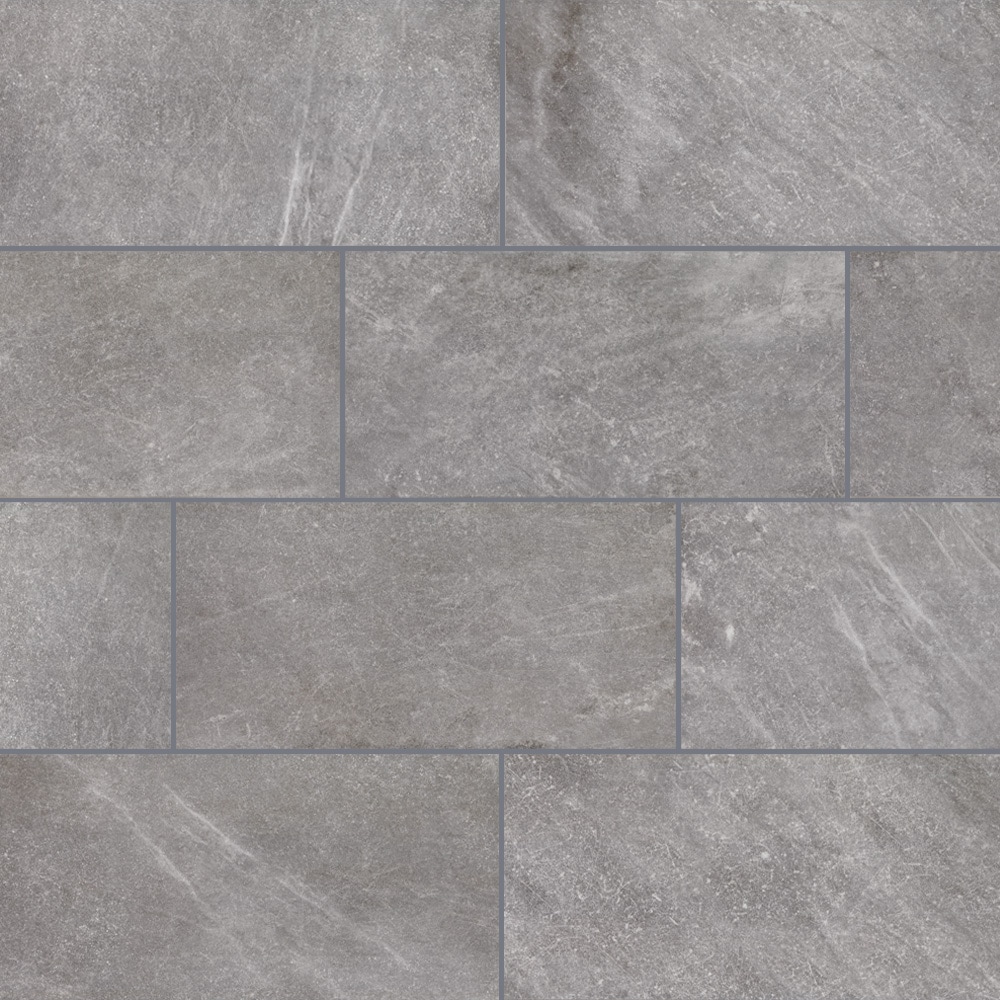 STAINMASTER Harbor Gray 12-in x 24-in Matte Porcelain Stone Look Floor ...