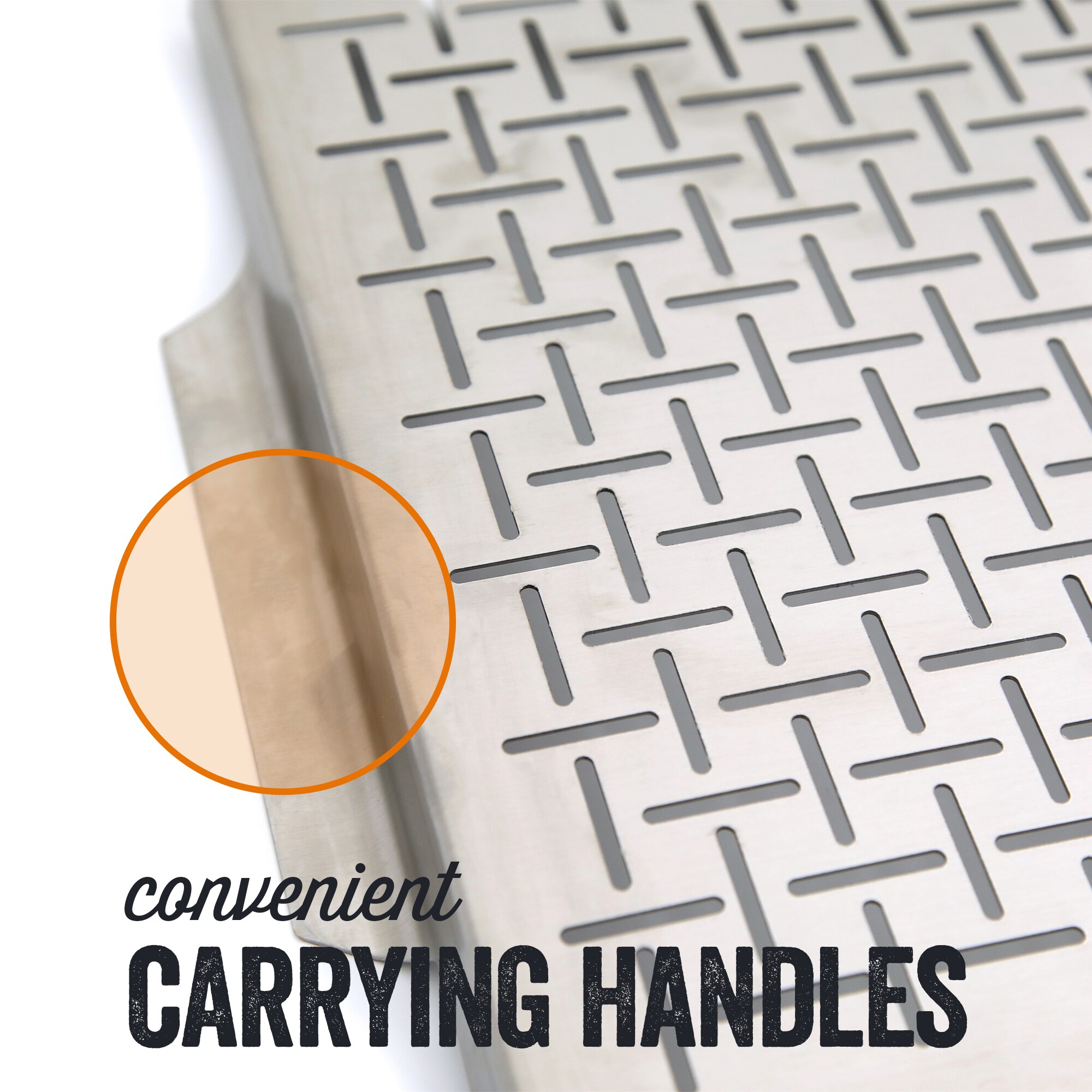 Large Stainless Steel Grill Topper Tray with Handles