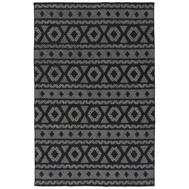 Kaleen Ayrlies Garden 2 x 3 Grey Indoor/Outdoor Geometric Global Handcrafted Throw Rug Kaleen Ayrlies Garden 2 x 3 Grey Indoor/Outdoor Geometric Global Handcrafted Throw Rug