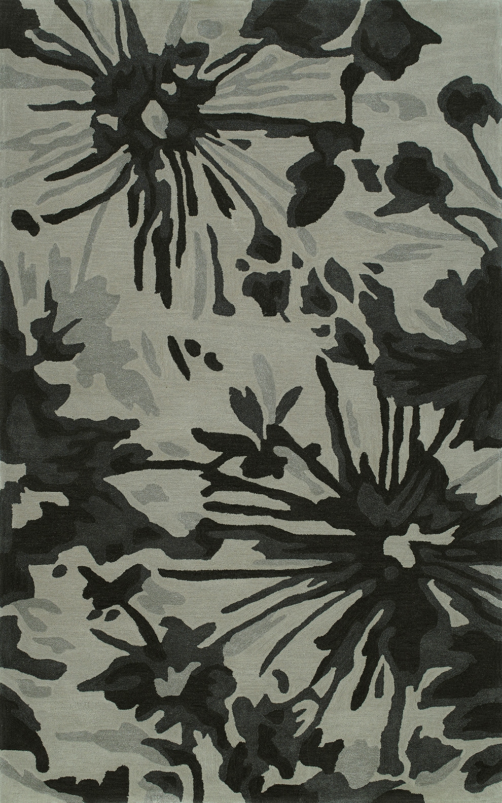 Addison Rugs OSZE16GR4X6 Zenith 4 x 6 (ft) Tufted Wool Gray Rectangular Indoor Floral/Botanical Mid-Century Modern Area rug
