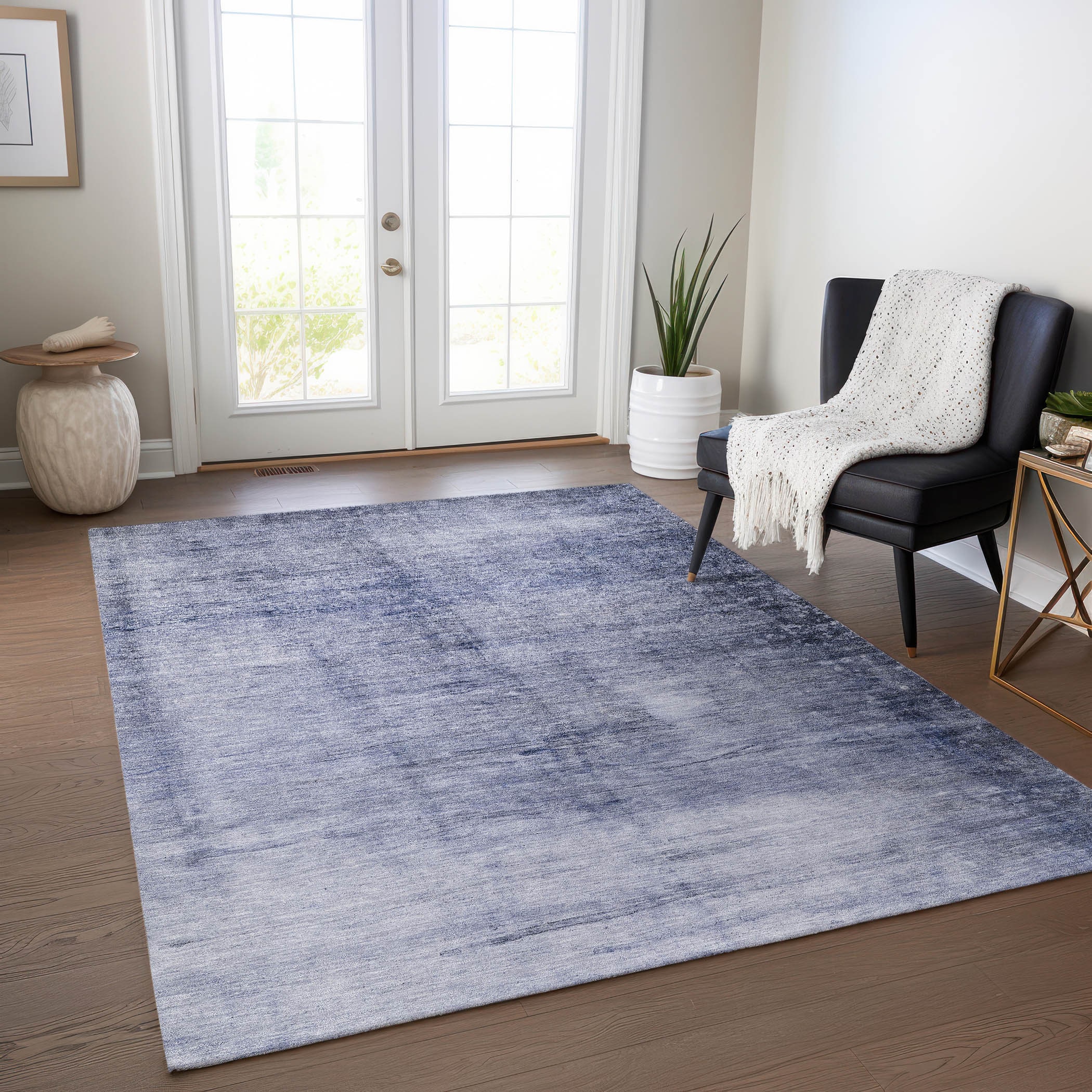 Addison Rugs ACN608NA3X5 Chantille ACN608NA 3 x 5 (ft) Polyester Navy Rectangular Indoor/Outdoor Abstract Machine washable Area rug
