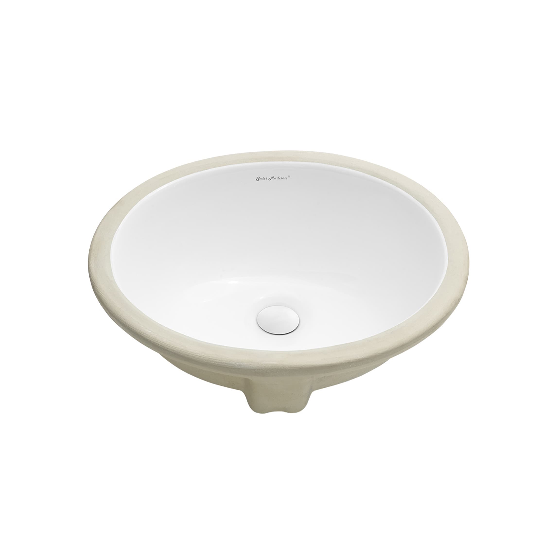 Swiss Madison SM-25-KUNNS05WH Nantes Ceramic Undermount Round Modern Glossy White Bathroom Sink ( 17-in x 14-in )