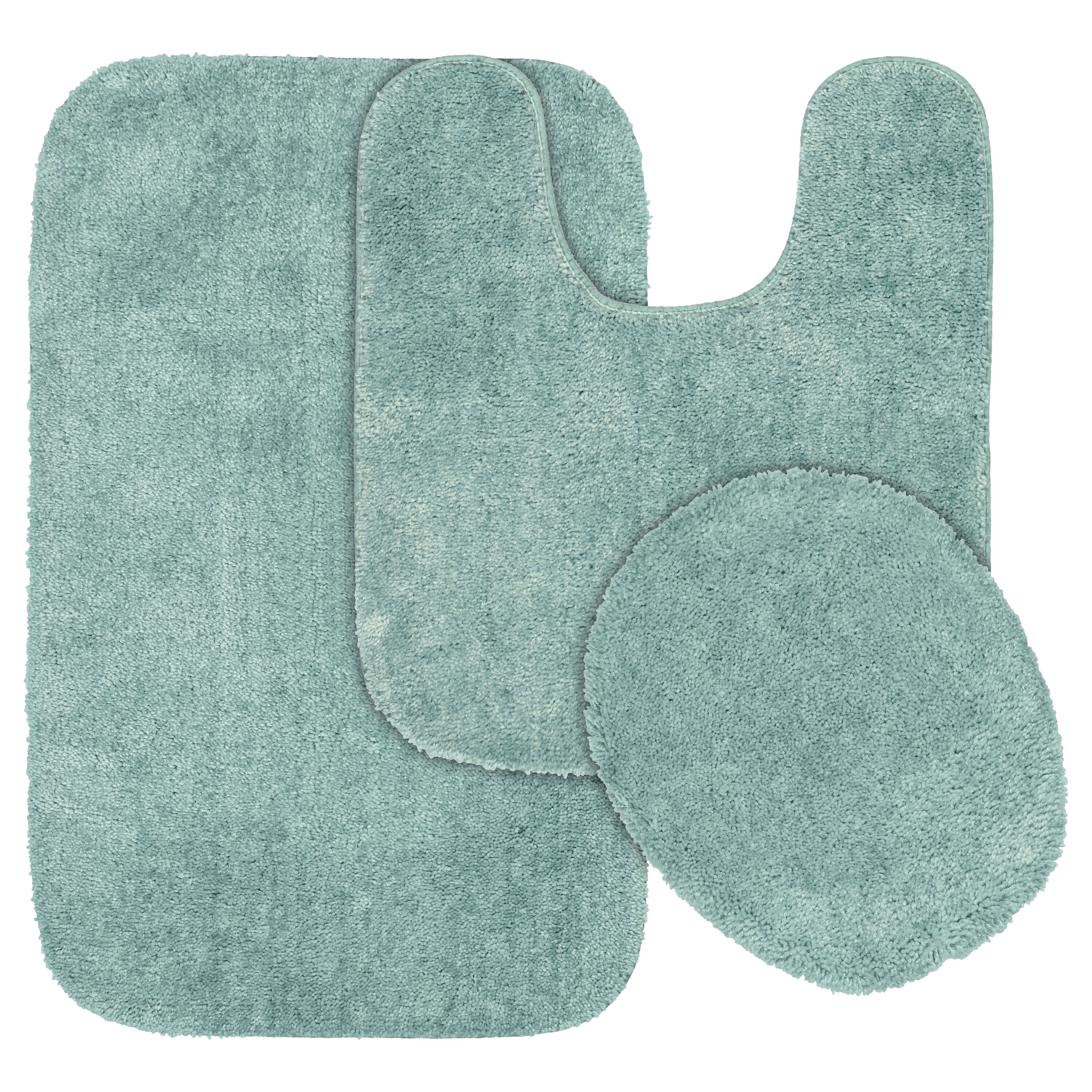 Sea Foam Nylon Traditional 3-Piece Bath Rug Set