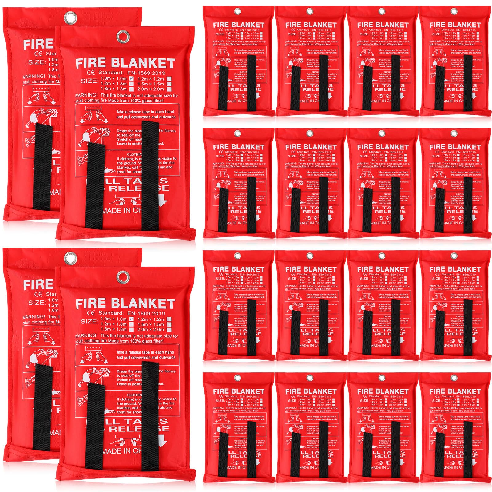 Etokfoks Fiberglass Fire Blanket Emergency Fire Suppression Safety ...
