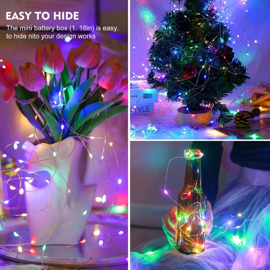 Yichuhaoxi 24 Pack Multi Colored Fairy Lights power cell Operated 3 ...