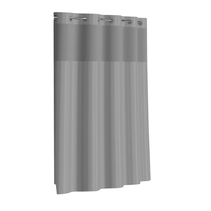 Polyester Solid Shower Curtain, Gray Hookless Shower Curtain