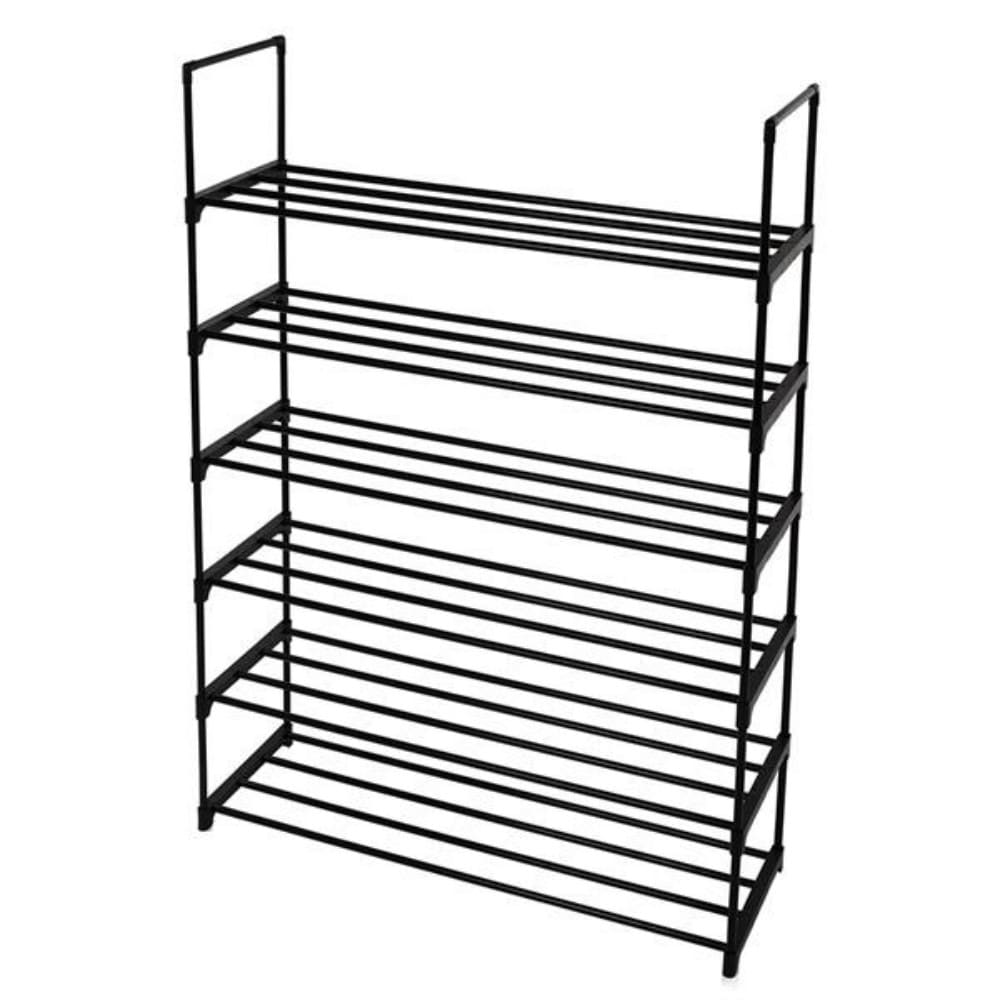 ROSMENA 6 Tiers Shoe Rack Shoe Tower Shelf Storage Organizer 30 Pairs Capacity For Bedroom Entryway Hallway And Closet Black