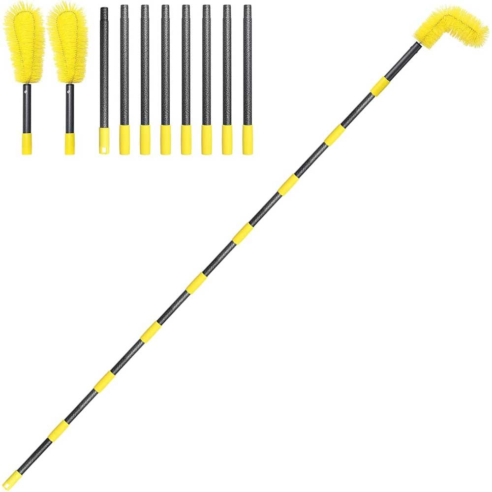 Aoibox  Gutter Cleaning Tools from The Ground 10 FT Gutter Cleaning Brush with Telescopic Pole Long Reach Gutter Guard Roofing Tool