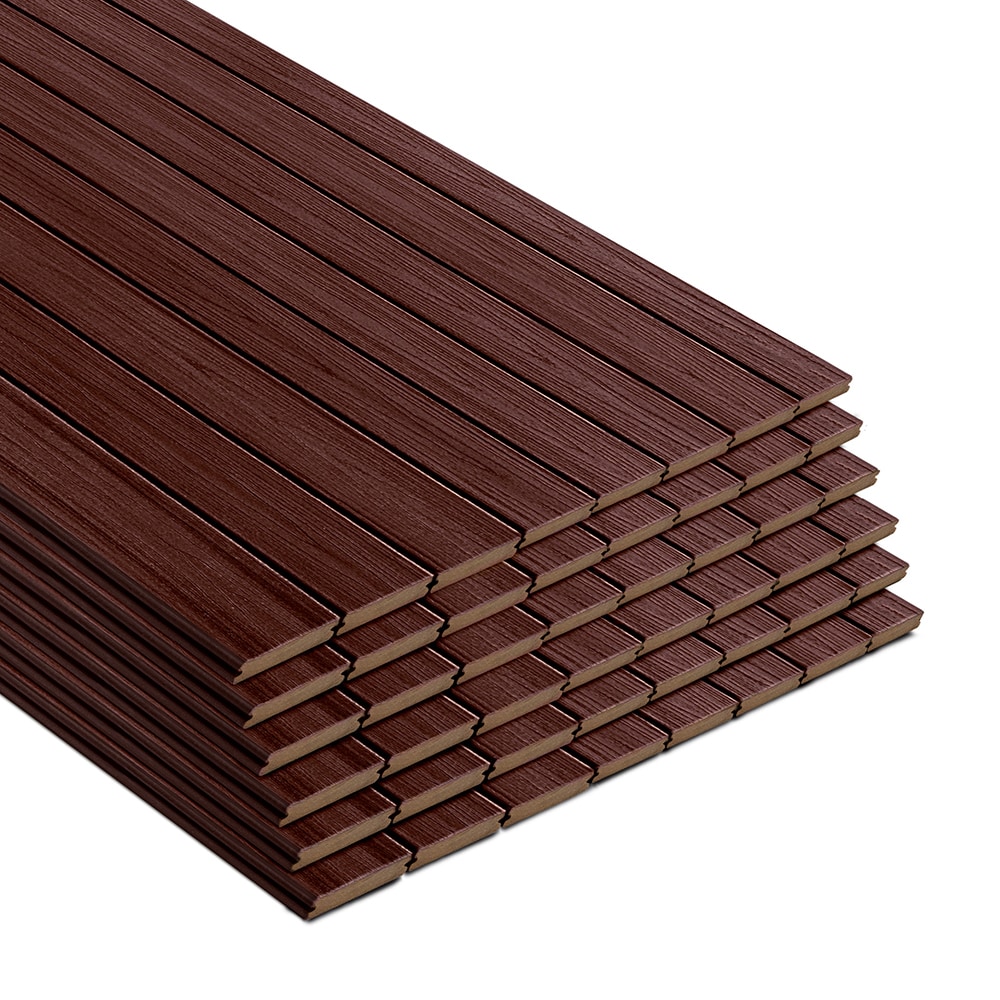 Trex 610248 Transcend 1-in x 6-in x 16-ft Lava Rock Grooved Composite Deck board 48 -Pack