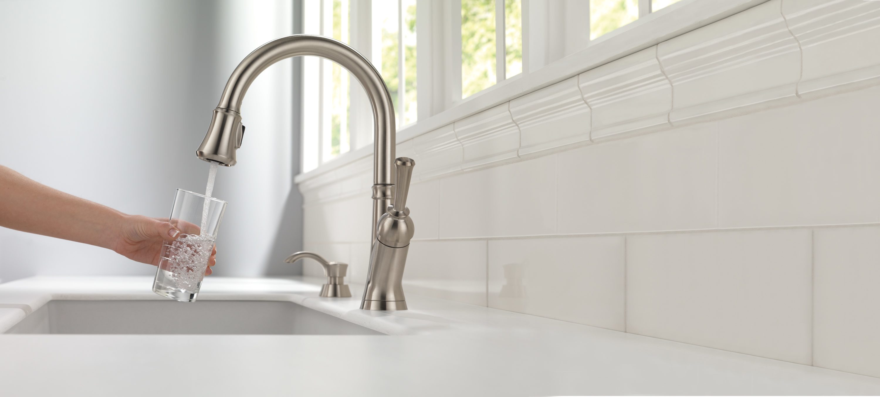 Delta Savile with Filtration Stainless Single Handle Pulldown BuiltIn