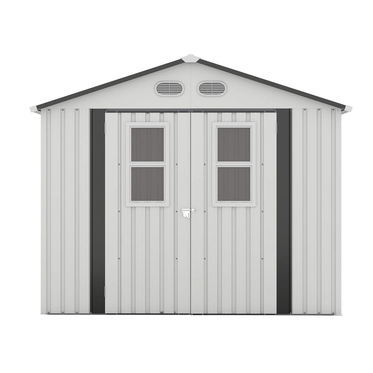 Loheer 87.8-in W Metal Outdoor Storage Shed White